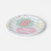 Assiettes En Carton Varsity pastel patch carnet 6e anniversaire (Angle)