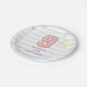 Assiettes En Carton Varsity pastel patch carnet 9e anniversaire (Angle)