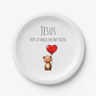 Assiettes En Carton VBS Jesus met un sourire sur ma foi - plaque du pa