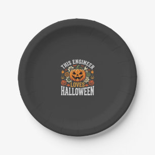 Assiettes En Carton Vecteur de citrouille d'ingénieur d'Halloween