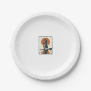Assiettes En Carton Vecteur de réflexion de silhouette de marche au co