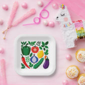 Assiettes En Carton Vegetable pattern (Fête)