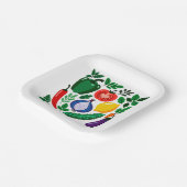 Assiettes En Carton Vegetable pattern (Angulaire)