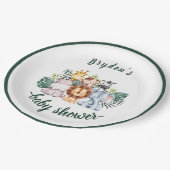 Assiettes En Carton Végétal mignon Forêt Baby shower Animaux (Angle)