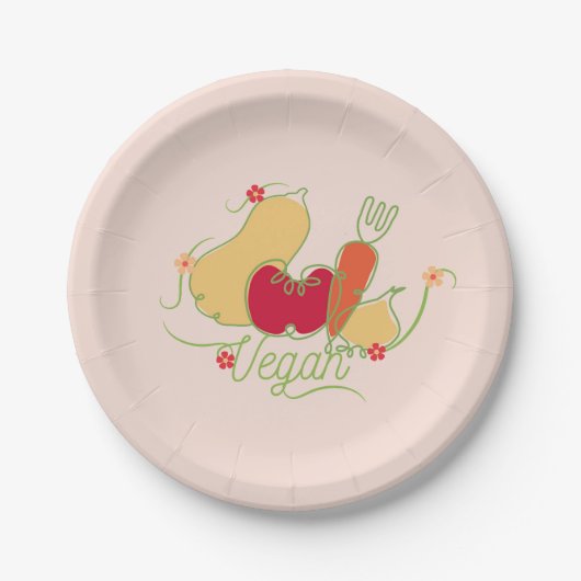 Assiettes En Carton végétalien (Devant)