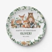 Assiettes En Carton Végétation Bois Animaux Baby shower Anniversaire (Devant)