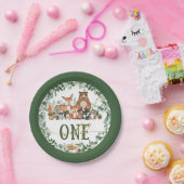 Assiettes En Carton Végétation Bois Animaux Sauvages Un 1er Anniversai (Fête)