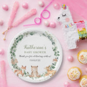Assiettes En Carton Végétation des bois Baby shower neutre pour les fe (Fête)