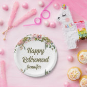 Assiettes En Carton Végétation florale rose Boho rustique Bonne retrai (Fête)
