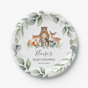 Assiettes En Carton Végétation Mignonne Bois Animaux Baby shower Neu