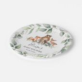 Assiettes En Carton Végétation Mignonne Bois Animaux Baby shower Neutr (Angle)