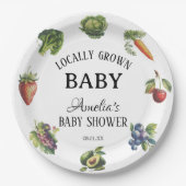 Assiettes En Carton Veggie Whimsical Rustique Baby shower cultivé loca (Devant)