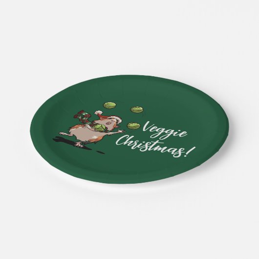 Assiettes En Carton Véguin Noël ! Guinéen Pig En Jonglage Des Germes (Angle)
