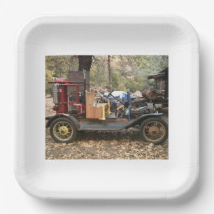 Assiettes En Carton Véhicule à gaz de bois
