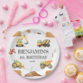 Assiettes En Carton Véhicules de construction Garçon fête d'anniversai (Fête)