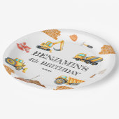 Assiettes En Carton Véhicules de construction Garçon fête d'anniversai (Angle)