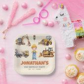 Assiettes En Carton Véhicules de construction tendance Cute fête d'ann (Fête)