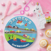 Assiettes En Carton Véhicules de transport garçon anniversaire plaque  (Fête)