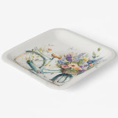 Assiettes En Carton Vélo Avec Panier À Fleurs (Angulaire)