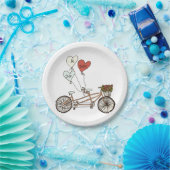 Assiettes En Carton Vélo d'amour M. & plaque papier Mme (Fête)