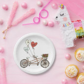 Assiettes En Carton Vélo d'amour M. & plaque papier Mme (Fête)