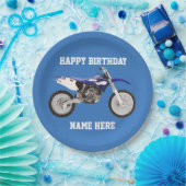 Assiettes En Carton Vélo droit bleu Anniversaire Sport Plaques en papi (Fête)
