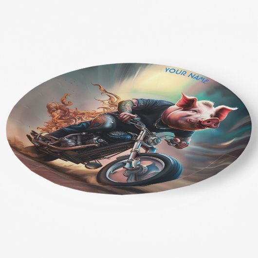 Assiettes En Carton Vélo Imaginaire Pig équitation (Angle)