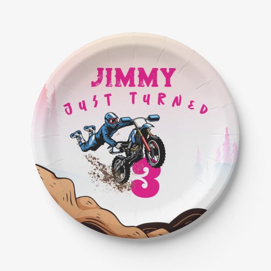 Assiettes En Carton Vélo Kid Dirt Stunt Vélo Plaques de papier d'anniv (Devant)