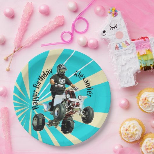 Assiettes En Carton Vélo quadruple / VTT (Fête)