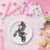 Assiettes En Carton Vélo rouge de saleté (Fête)