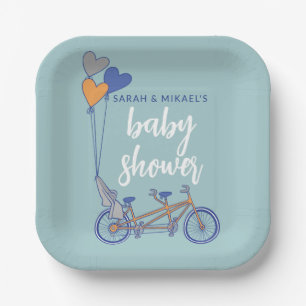 Assiettes En Carton Vélo tandem avec conception de douche pour bébé