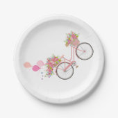 Assiettes En Carton Vélo Whimsical Rose (Devant)