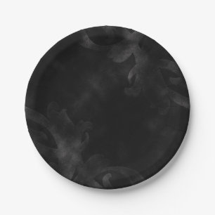 Assiettes En Carton Velours noir Élégant Glamour Vintage Soirée Glamou