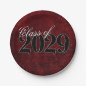 Assiettes En Carton Velvet Grad | Ruby Red Crimson Jewel Tone Grunge (Devant)