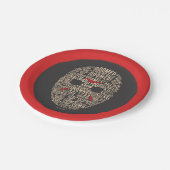 Assiettes En Carton Vendredi 13 | Masque de hockey typographique (Angle)