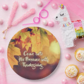 Assiettes En Carton Venez en sa présence avec Thanksgiving Psalm 95 (Fête)