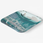 Assiettes En Carton venice Italie Gondola voyage vacances rétro post (Angulaire)