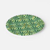 Assiettes En Carton Ventilateur Art Déco motif - vert pin et menthe (Angle)