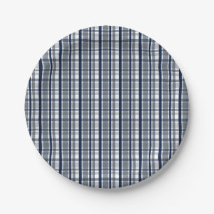 Assiettes En Carton Ventilateur sportif Dallas Silver Navy Blue Plaid 