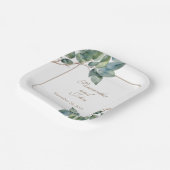 Assiettes En Carton Verdure botanique aquarelle (Angulaire)