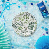 Assiettes En Carton Verdure botanique Feuille Aquarelle (Fête)
