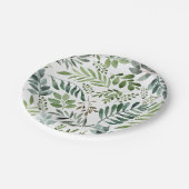 Assiettes En Carton Verdure botanique Feuille Aquarelle (Angle)