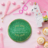 Assiettes En Carton Verdure Emerald Green Gold Parties scintillant Flo (Fête)