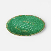 Assiettes En Carton Verdure Emerald Green Gold Parties scintillant Flo (Angle)