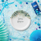 Assiettes En Carton Verdure - Eucalyptus et Mariage Feuille or (Fête)