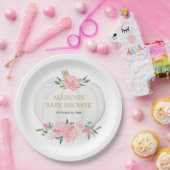 Assiettes En Carton Verdure florale rose vif citrouilles blancs (Fête)