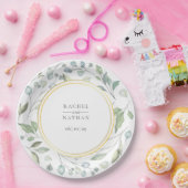 Assiettes En Carton Verdure Laurel Garland Faux Gold Foil Mariage (Fête)