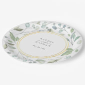 Assiettes En Carton Verdure Laurel Garland Faux Gold Foil Mariage (Angle)
