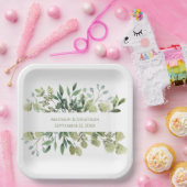 Assiettes En Carton Verdure mariage Eucalyptus Aquarelle Personnaliser (Fête)