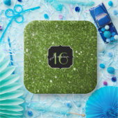 Assiettes En Carton Verdure parties scintillant verte scintille Sweet  (Fête)